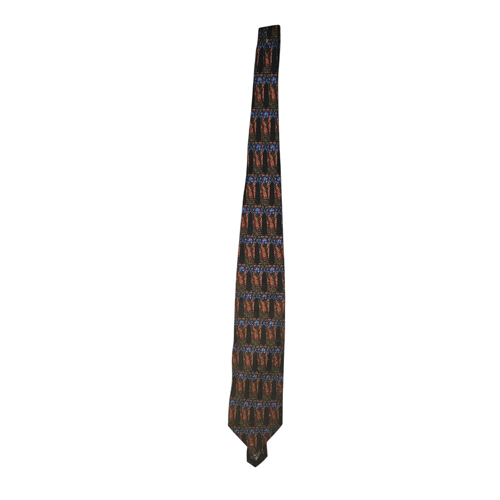 Ermenegildo Zegna Dark Multicolored 100% Silk Tie Cravate Mens Made in Italy